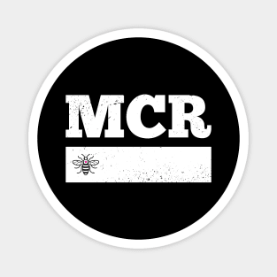 White Love MCR Manchester Worker Bee Retro Grunge Magnet